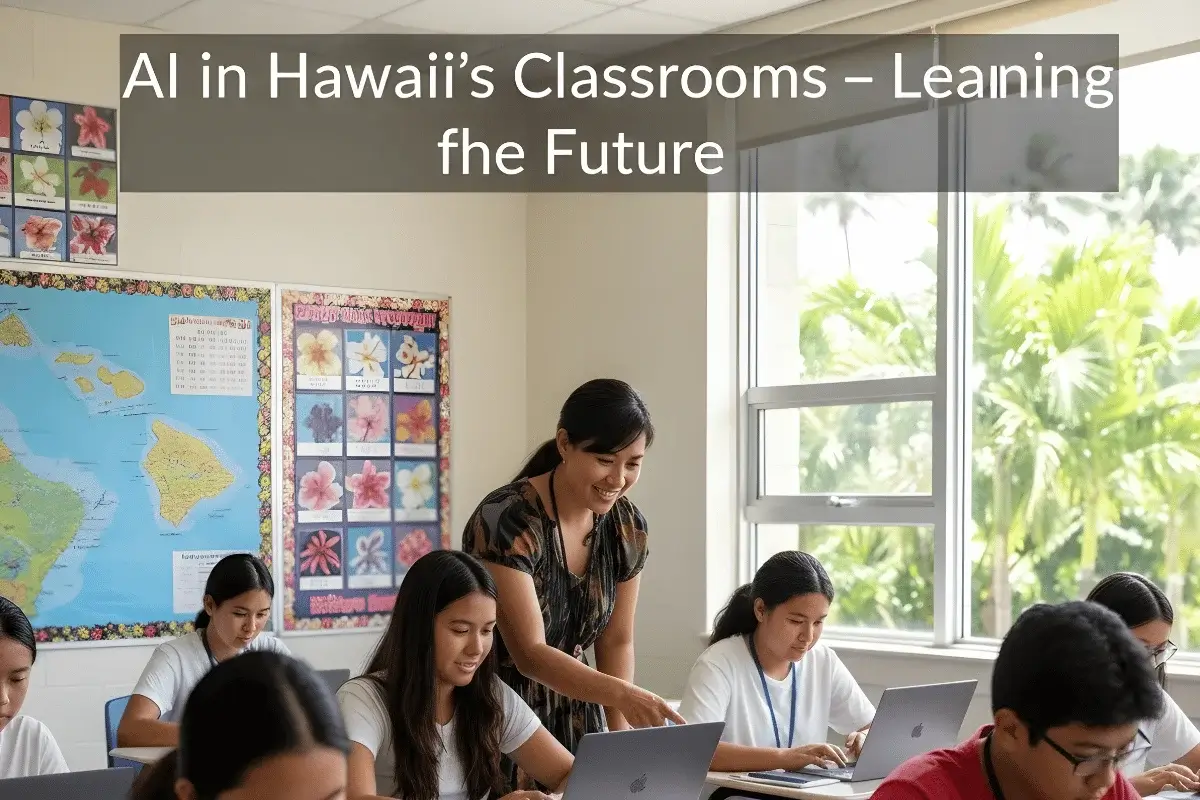 Hawaiian students learning Artificial Intelligence in classroom environment